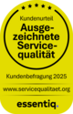 Ausgezeichnete Servicequalität durch Kundenurteil im Jahr 2025, basierend auf einer Kundenbefragung.